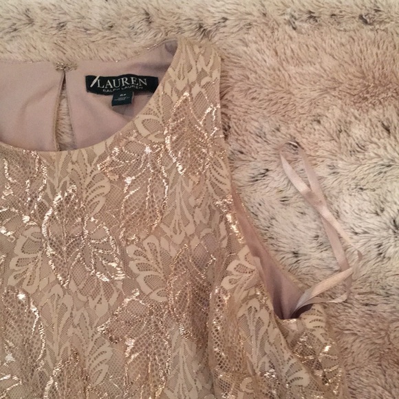 Ralph Lauren Tan and Gold A-Line Mini Dress - Picture 9 of 12